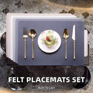 Classic <b>Rectangle</b> Felt Dining Table <b>Placemats</b> 5mm 100% Polyester Fabric Coasters Pouch Holder Included Customized Color Custom - Product Image 4