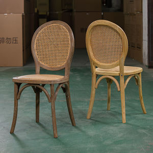 Chaise Louis en bois massif avec dossier en rotin, chaises <span class=keywords><strong>de</strong></span> banquet <span class=keywords><strong>de</strong></span> mariage et d'hôtel marron pour événements (vente en gros) - Product Image 5