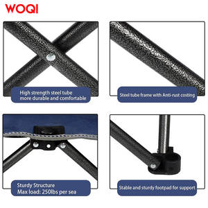 Chaise pliante de camping Woqi Outdoor, bleu marine, structure en aluminium, tissu Oxford, capacité 300 lbs, portable, avec porte-gobelet - Product Image 5