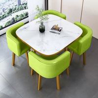 Ensemble table et chaises de loisirs modernes en métal avec 4 sièges pour négociation, réception, usage domestique/bureau