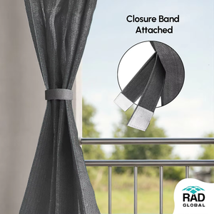 Pebble Grey Eyelet Outdoor Curtains 180 GSM with Soft Neutral Grey Tones and <b>Light</b> Filtering Fabric for Elegant Balcony - Product Image 2