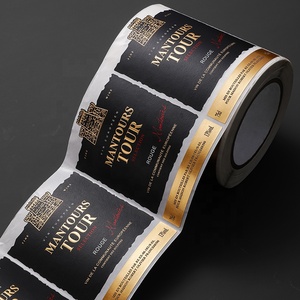 Tùy chỉnh nhãn Sticker cuộn 3D dập nổi lá vàng nhãn rượu vang cho chai rượu vang - Product Image 3