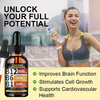 Ausreson OEM Gouttes de Vitamines du Complexe B Liquides B1 B2 B6, Suppléments Halal, Gouttes Liposomales de Vitamines du Complexe B