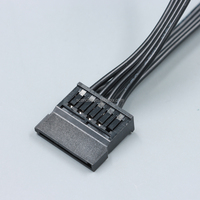 Cable Divisor de Alimentación de 4 Pines a 5 SATA de 60 cm y 18 AWG, Cable de Extensión Convertidor IDE a SATA para HDD, SSD, Unidad Óptica, Fuente de Alimentación