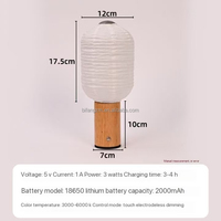 Art créatif, décoration, objets décoratifs, figurines, lanterne à papier de riz japonais, lampe de table à LED avec charge sans fil