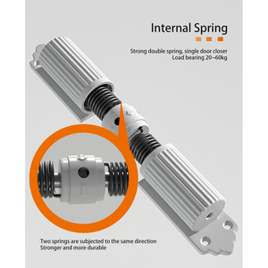 Ferme-porte automatique à ressort en aluminium moulé, capacité 20-60 kg, charnière de fermeture automatique, ouvre-porte et ferme-porte hydrauliques - Product Image 3