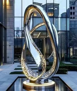Fontana d'<span class=keywords><strong>Acqua</strong></span> Moderna Impermeabile in Acciaio Inossidabile con Scultura Astratta Paesaggistica per Resort, Hotel e Giardini - Product Image 6