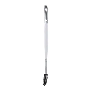 HMU белая с одной деревянной ручкой, с одной синтетической Веганской ручкой и боковым макияжем, кисть для бровей и бровей