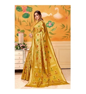 Saris en soie artificielle pour occasions spéciales, mariages, designs modernes multicolores, lavables, durables, pour femmes, vente en gros Alphanumero - Product Image 1