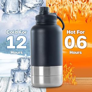 Yürüyüşler, Geziler veya Seyahatler İçin Özel 3'ü 1 Arada Taşınabilir Paslanmaz Çelik Köpek Su Kabı Dağıtıcısı, Köpek Malzemeleri, Seyahat Köpek Su Şişesi - Product Image 6