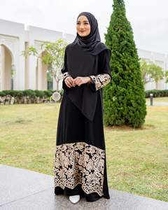 SIPO Eid 2023 Conjunto de Abaya para mujer de alta calidad Color sólido Estilo moderno Abaya exterior y pantalones Conjuntos de dos piezas para mujeres musulmanas - Product Image 6