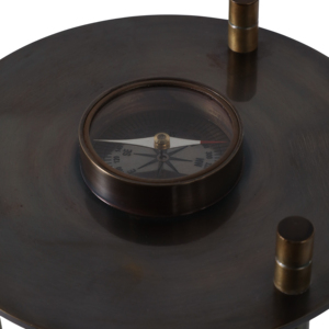 Clessidra moderna in metallo e vetro con base a bussola, timer a sabbia per decorazioni casa e ufficio - Product Image 6