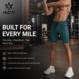 Pantaloncini da Corsa a Compressione Personalizzati OEM per Uomo, con Tasche Multiple, Anti-Transpirazione, per Allenamento e Maratona - Product Image 3