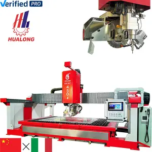 HUALONG machinery HKNC-450J Italian system automatic 5 6 Axis CNC machine stone Bridge saw and water jet waterjet Sawjet Saw Jet