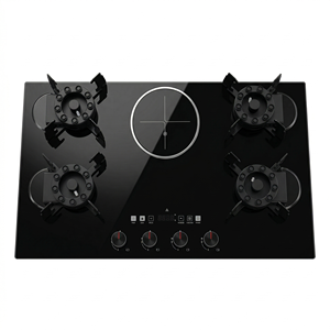 <span class=keywords><strong>Estufa</strong></span> de Cocina Híbrida de <span class=keywords><strong>Gas</strong></span> <span class=keywords><strong>y</strong></span> <span class=keywords><strong>Eléctrica</strong></span> de 5 Quemadores con Encendido Automático <span class=keywords><strong>y</strong></span> Cristal de Acero Integrado - Product Image 1