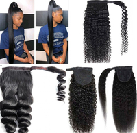 Grande queue de cheval ronde naturelle, cheveux vierges tibétains, extension de cheveux humains, Body Wave, bouclés, vente en gros, 100%