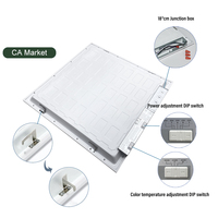 Panneau LED industriel haute efficacité 3CCT, tailles 2x2 et 2x4, gradation 0-10V, certifié CETL/DLC, rétroéclairage commercial, 20-70W, IRC