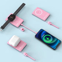 PD20W 5000mAh Léger Ultra-Mince Forte Attraction Magnétique Écouteurs Intelligents Montres Sans Fil Charge Rapide Power Bank