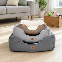 Lit orthopédique moderne de luxe pour chien, lit rectangulaire en peluche douce pour chat, lavable, anti-anxiété, apaisant, mobilier haut de gamme pour animaux de compagnie
