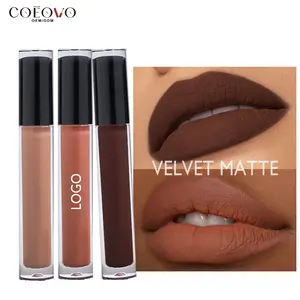 Coeovo Fluweel Custom Veganistische Lipgloss Private Label Lippenstift Matte Vloeibare Matte Lippenstift