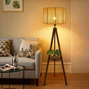 Abat-jour en rotin cylindrique, fait main, style rétro, accessoire de lampe écologique de style asiatique - Product Image 3