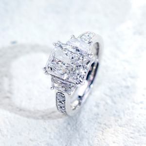 แหวนเพชรเมสซี่ รุ่น MSR-1658 น้ำหนัก 3.70 กะรัต เพชรแล็บทรงเรเดียนท์ ทองคำขาว PT950 แหวนสั่งทำพิเศษ - Product Image 4