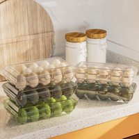 Boîte de rangement pour œufs transparente et compacte pour le réfrigérateur de la cuisine, en plastique de qualité alimentaire, design minimaliste, plateau organisateur d'œufs