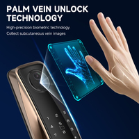 Cerradura Inteligente para Puerta UIELOCK QA60 con Reconocimiento Facial 3D, Compatible con Huella Digital, Contraseña, Tarjeta, Huella Digital Digitalizada, WiFi, para Puertas de Madera