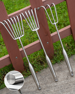Petit outil de jardinage et de pêche intégré en acier inoxydable, râteau de terrassement efficace - Product Image 5