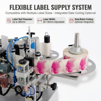 Machine d'étiquetage automatique adhésive pour bidons de peinture et bouteilles avec imprimante de code de date