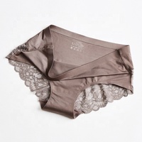 Culottes de bikini sans couture en dentelle florale pour femmes, en nylon tricoté, antibactériennes, respirantes, sous-vêtements pour adultes