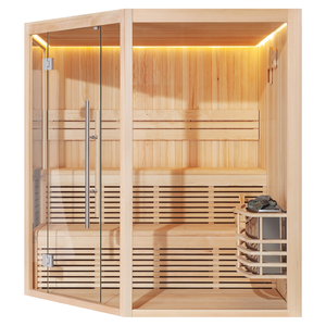 Dimensione di personalizzazione angolo interno tradizionale Wer vapore Rock Sauna con stufa Harvia - Product Image 3
