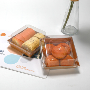 Couvercle Transparent <span class=keywords><strong>Rectangulaire</strong></span> Personnalisé Papier Emballage En Plastique Dessert Gâteau Snack Boîtes avec Couvercle - Product Image 4