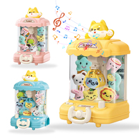 Machine à attraper les peluches pour enfants, jouet éducatif d'intérieur, ours de dessin animé, machine à griffes compacte et portable pour enfants