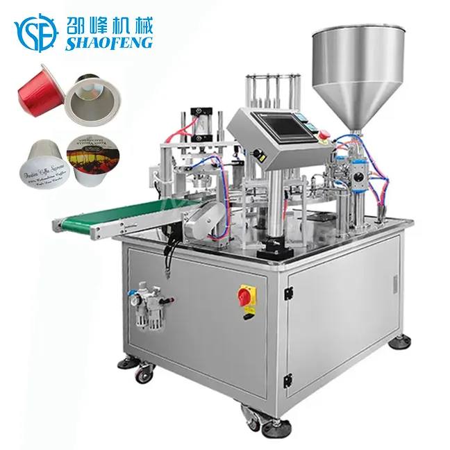 Automatic Rotary Type Coffee Capsule Cup Filling Sealing Packing Machine For Honey Milk Powder Sauce Dressing Yogurt Jelly K Cup