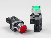 Bouton poussoir lumineux 22mm XB2-BW33 boutons métalliques interrupteurs avec lumière LED 12V/24V/220V bouton de commande marche/arrêt
