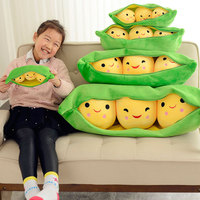Coussin en peluche amusant en forme de coque de pois pour enfants