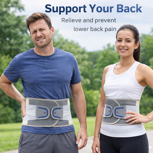 Ceinture de soutien lombaire respirante et réglable avec barres de maintien, double sangles élastiques pour le travail et le sport, soutien de la taille - Product Image 2