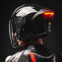 Casque de moto ouvert avec double visière, certifié DOT, éclairage LED intelligent, vente en gros d'usine, casques de motocross demi-face