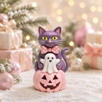 Lanterne en résine fantôme citrouille d'Halloween faite à la main pour décoration de fête