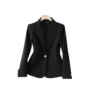 Veste de bureau décontractée et élégante pour femmes, à manches longues, grande taille, avec un seul bouton - Product Image 1