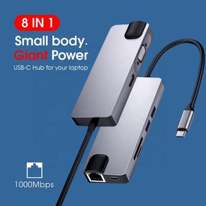 <span class=keywords><strong>Adaptateur</strong></span> Hub <span class=keywords><strong>USB</strong></span> C 8 en 1 avec 1000Mbps Gigabit Ethernet 4K <span class=keywords><strong>HDMI</strong></span> <span class=keywords><strong>USB</strong></span> Type C Hub 3.0 pour <span class=keywords><strong>MacBook</strong></span> Pro <span class=keywords><strong>Air</strong></span> - Product Image 4