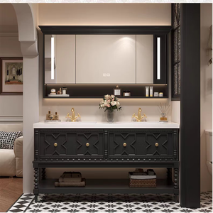 Modern floor-standing cosmetic bathroom cabinet slate seamless integrated basin bathroom washbasin - Product Image 5