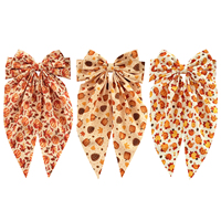 Nouvelle Pince à Cheveux Nœud Papillon Thanksgiving, Ruban Imprimé Citrouille et Feuille d'Érable, Pince à Cheveux à Ressort pour Fêtes d'Automne et de Printemps, Accessoire Capillaire Festif