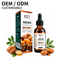Minyak Argan 2 Fl Oz 60ml 100% Murni Distilasi Uap Biji Argan Segar dari Maroko Pelembap Bernutrisi untuk Rambut Kering, Wajah, Kulit, dan Tubuh