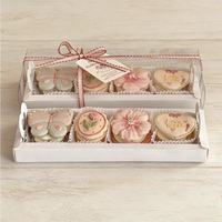 Boîte à macarons avec couvercle transparent blanc, 1 pièce, 2 pièces, 5 pièces, mini-boîtes cadeaux, conteneur pour chocolat, gâteau, pâtisserie, bonbons, emballage
