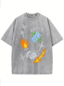 Camiseta de algodón de gran tamaño Unisex de inspiración vintage 2025, gráfico de sublimación, ropa de calle de verano, características comprimidas - Product Image 5