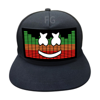 Casquette LED à égaliseur, activée par le son, éclairage musical pour fête, vente chaude