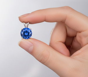 Pendentif classique de luxe Tanya Gems certifié en argent 925 avec zircone cubique, serti clos, fermoir boucle, bijoux unisexe pour usage quotidien - Product Image 4