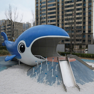 Tobogán Infantil Comercial con Diseño de Ballena Azul, Ecológico, de Acero, <span class=keywords><strong>para</strong></span> <span class=keywords><strong>Parques</strong></span> de Diversiones y <span class=keywords><strong>Ejercicio</strong></span> al Aire Libre - Product Image 1